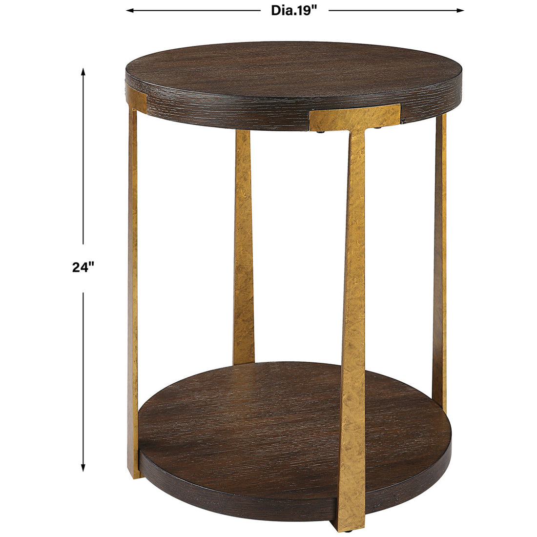 Uttermost Palisade Round Wood Side Table