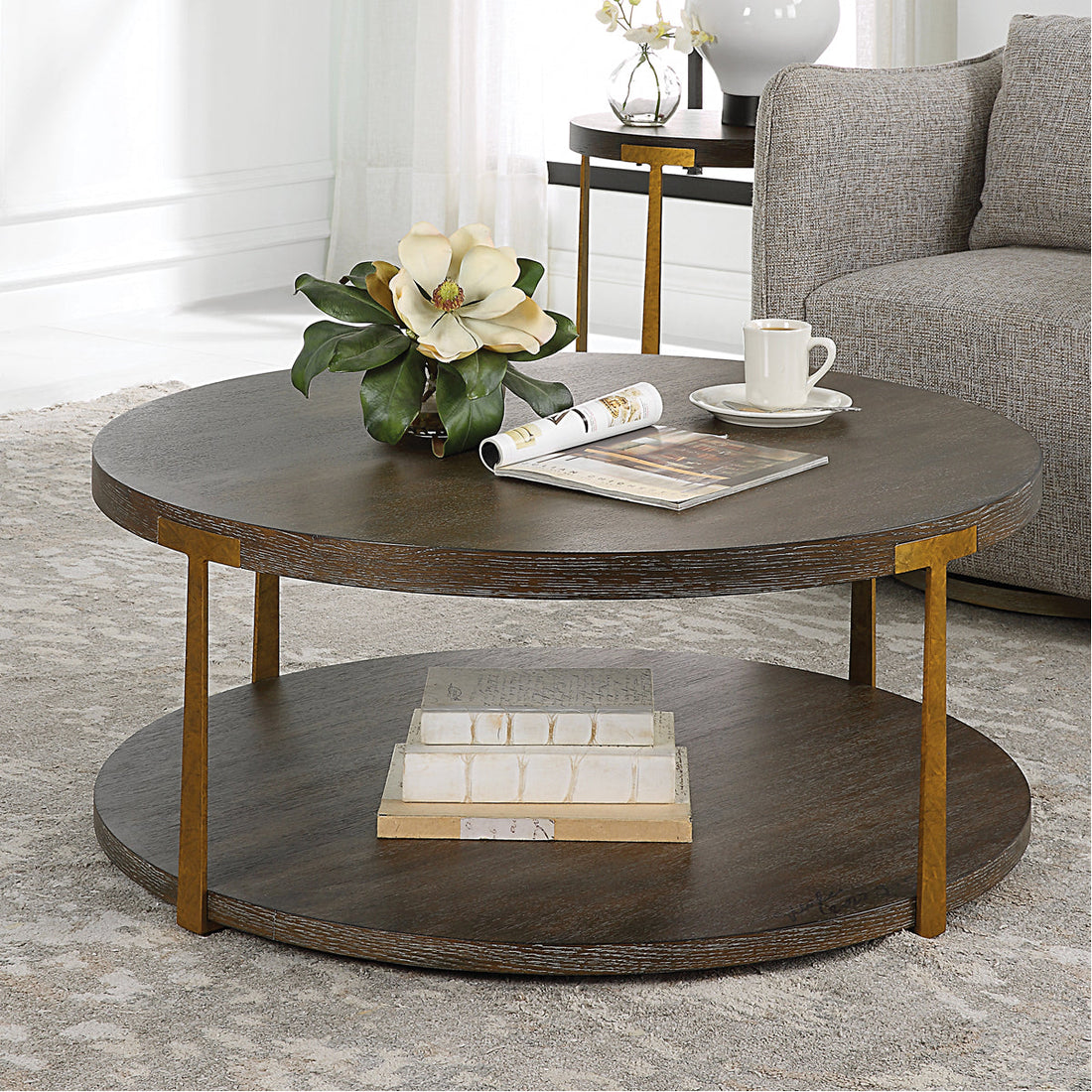 Uttermost Palisade Round Wood Coffee Table