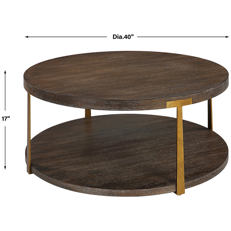 Uttermost Palisade Round Wood Coffee Table