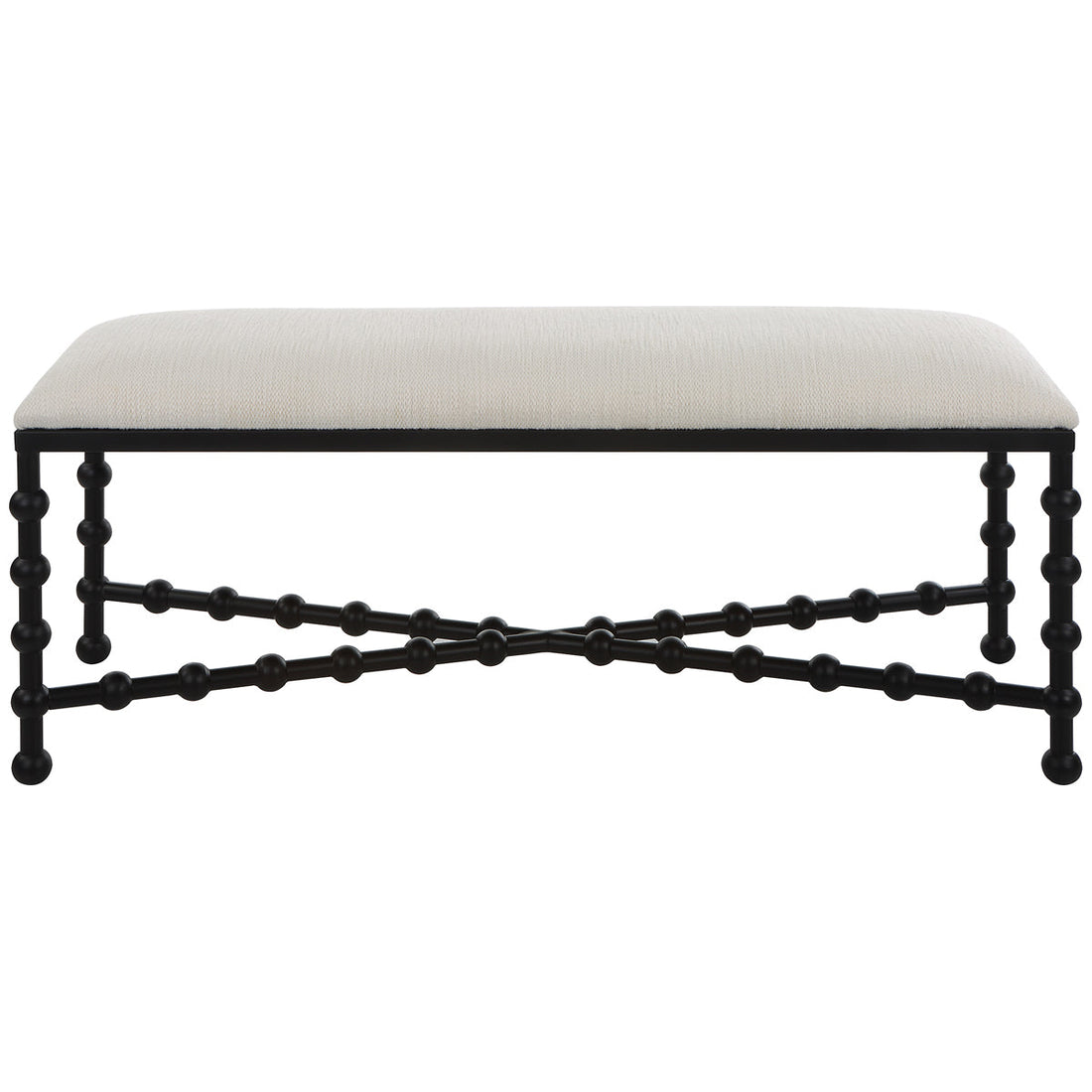 Uttermost Iron Drops Cushioned Bench