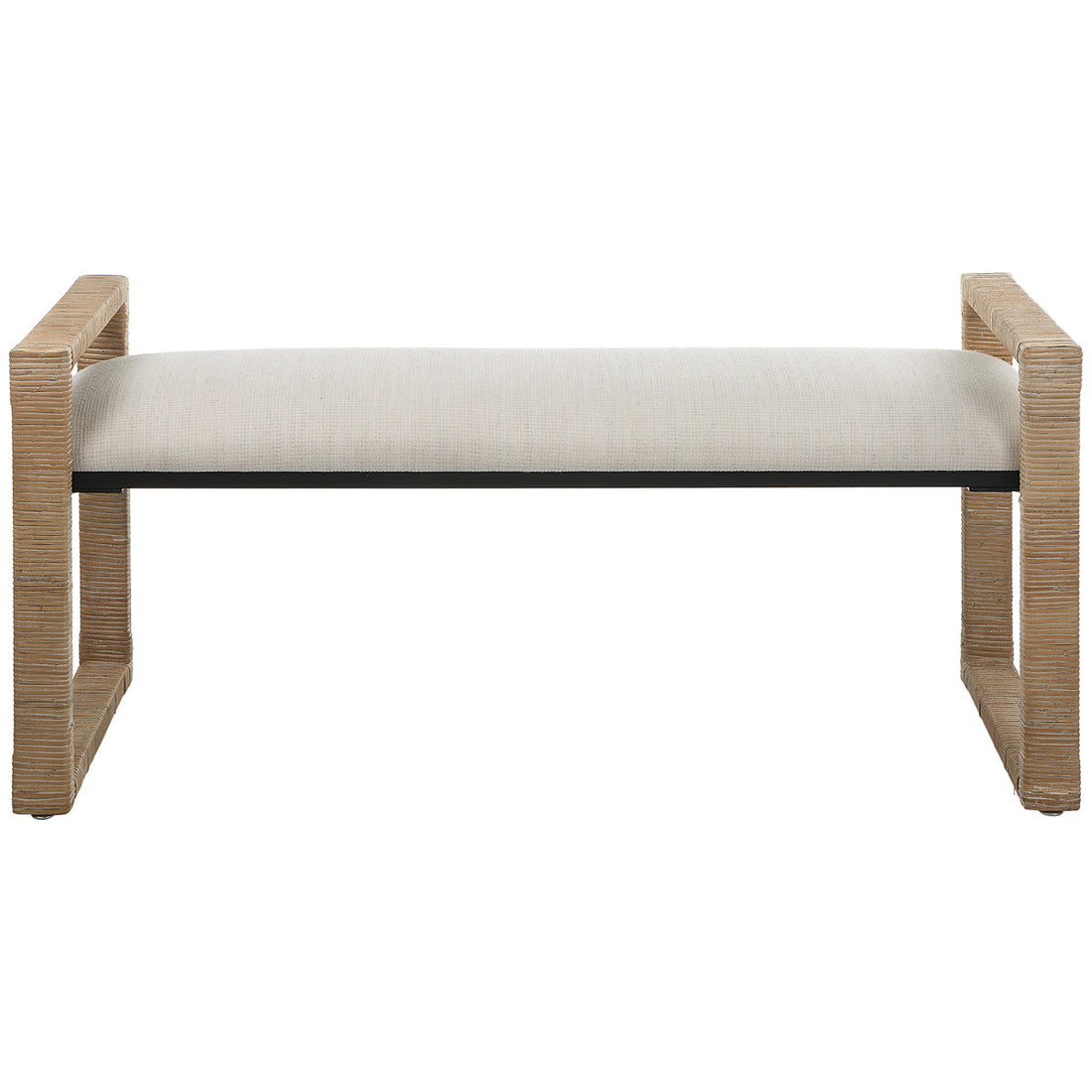 Uttermost Areca Coastal Rattan Bench