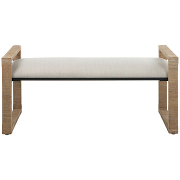 Uttermost Areca Coastal Rattan Bench