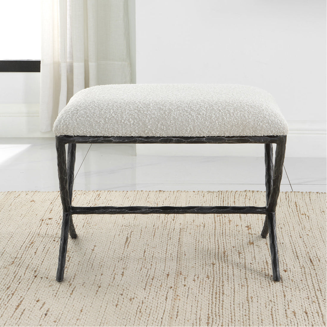 Uttermost Brisby Gray Fabric Small Bench