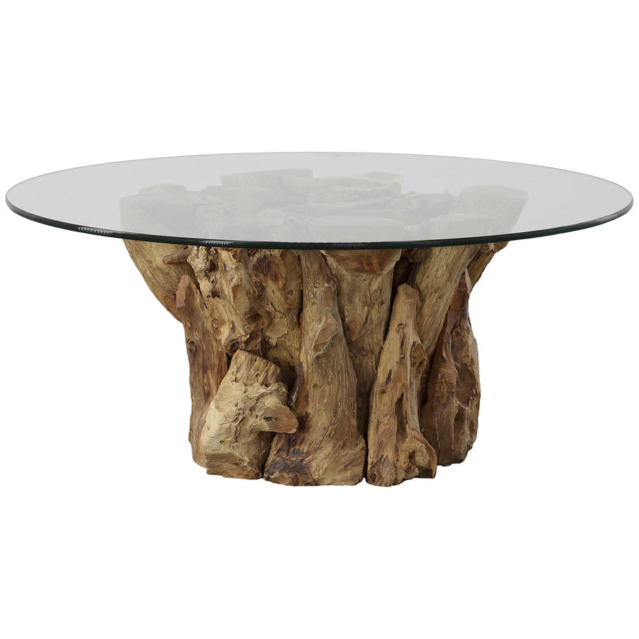 Uttermost Driftwood Glass Top Large Coffee Table