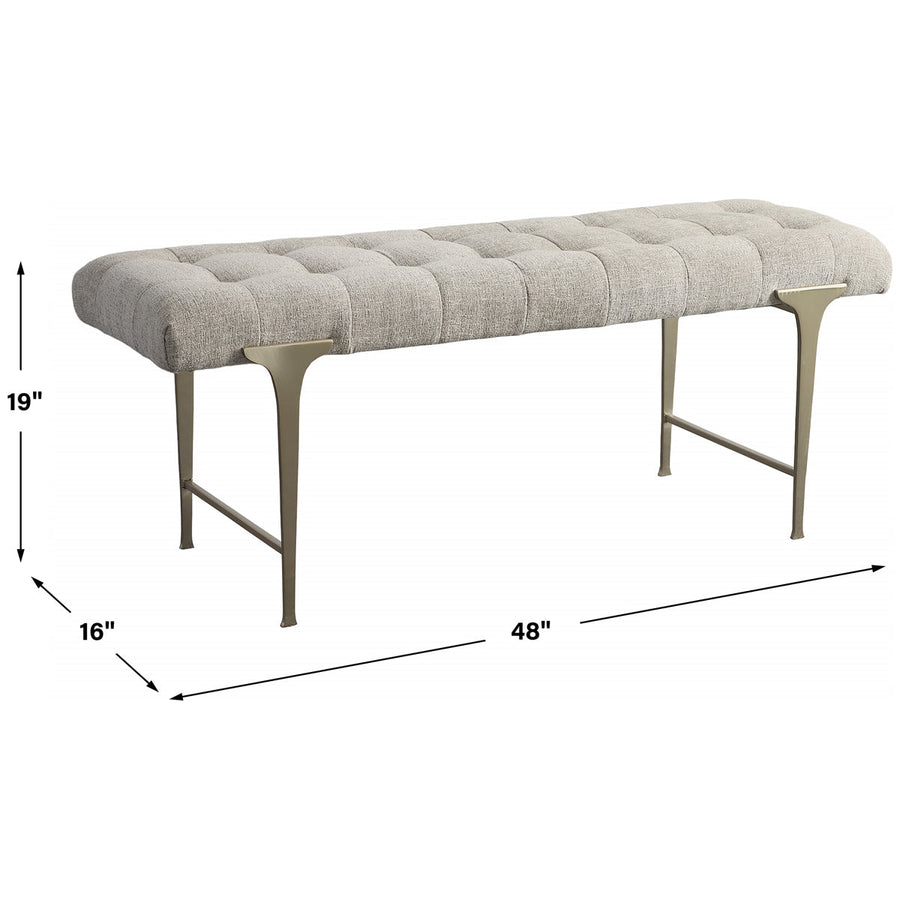 Uttermost Imperial Upholstered Gray Bench