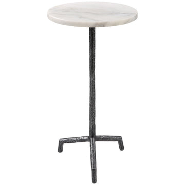 Uttermost Puritan White Marble Drink Table