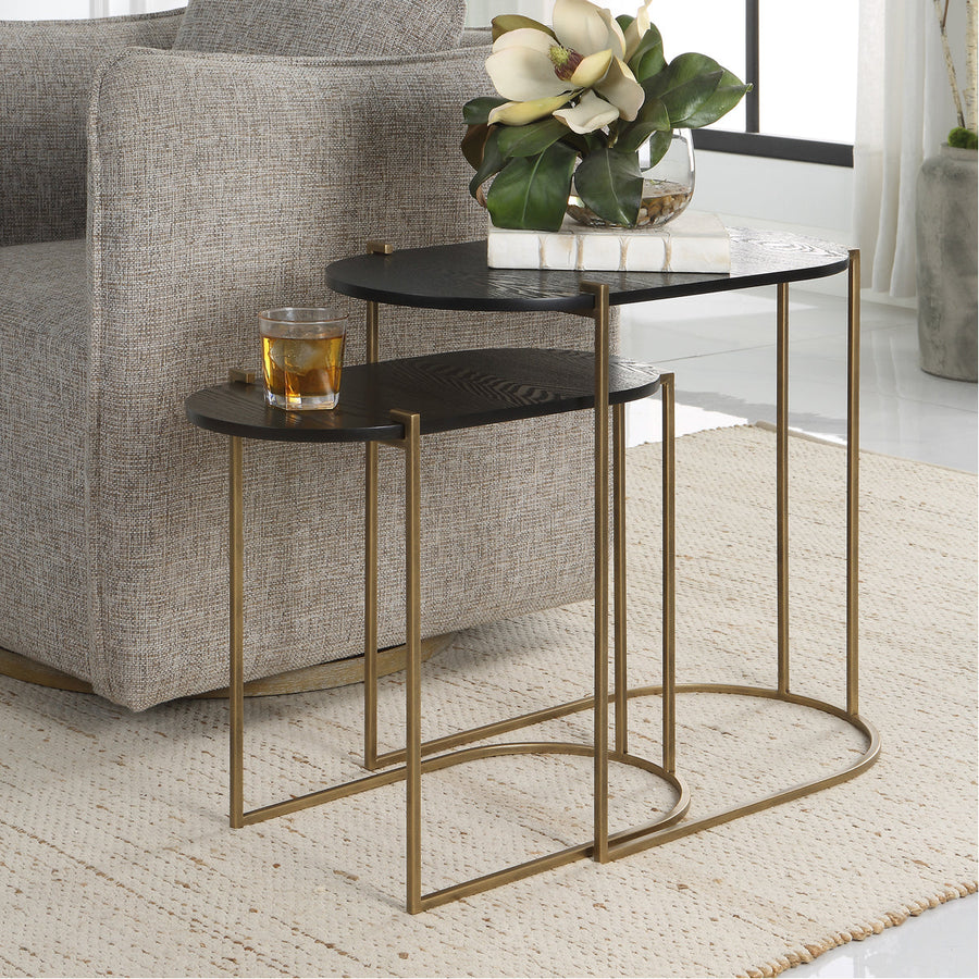 Uttermost Aztec Wood Nesting Tables, 2-Piece Set