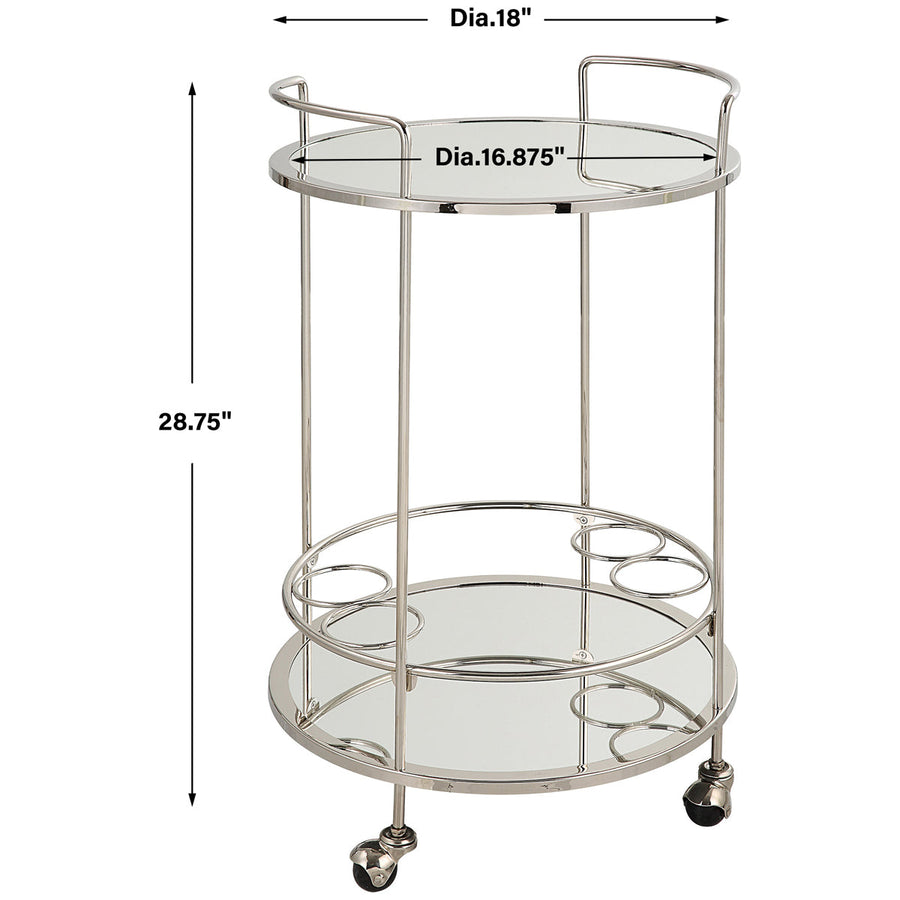 Uttermost Spritz Chrome Bar Cart