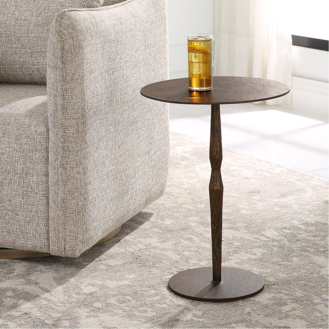 Uttermost Industria Copper Bronze Accent Table