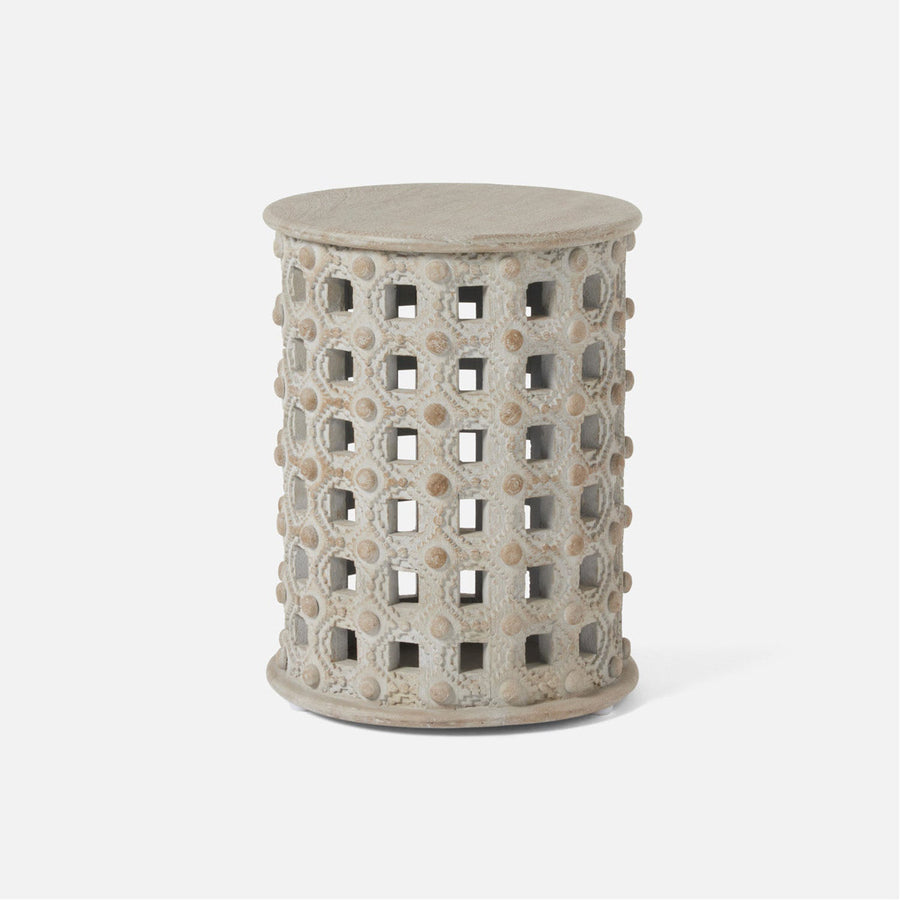 Made Goods Orson Wooden Lattice Drum Stool