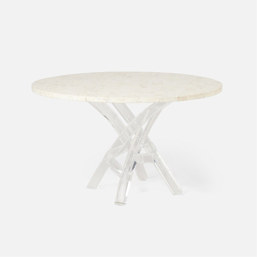 Made Goods Oswell Dining Table in Warm Gray Marble