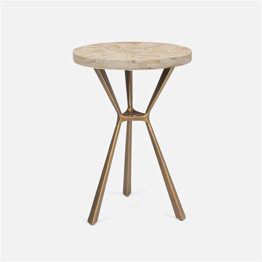 Made Goods Paislee Iron Tripod Table in Stone