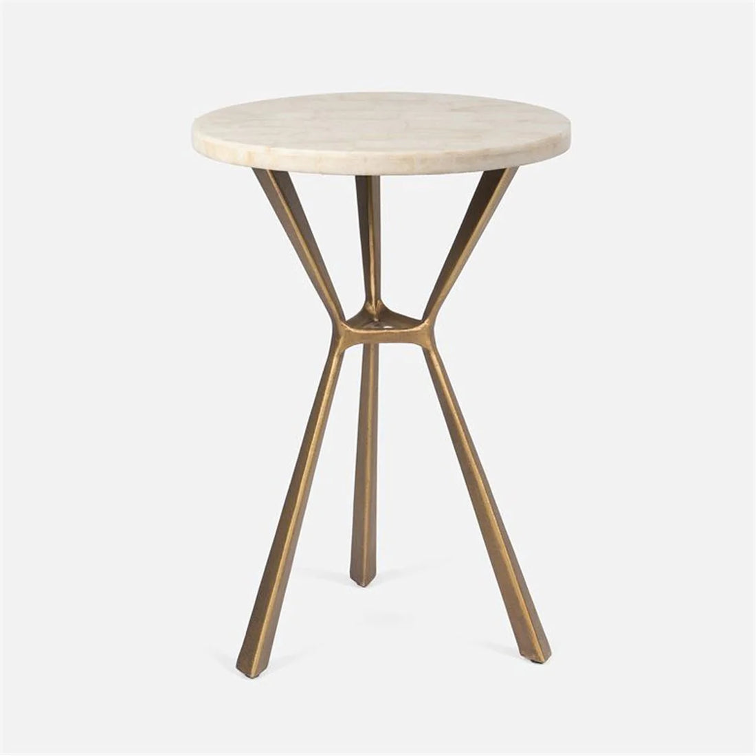 Made Goods Paislee Iron Tripod Table in Stone