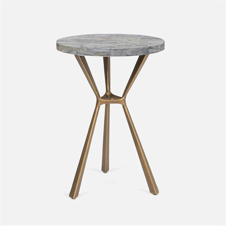 Made Goods Paislee Iron Tripod Table in Stone