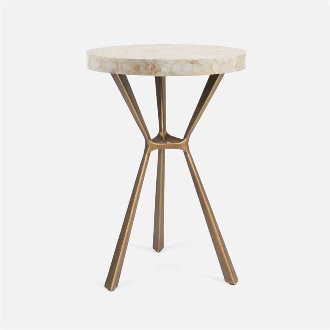 Made Goods Paislee Iron Tripod Table in Shell