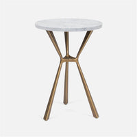 Made Goods Paislee Iron Tripod Table in Marble