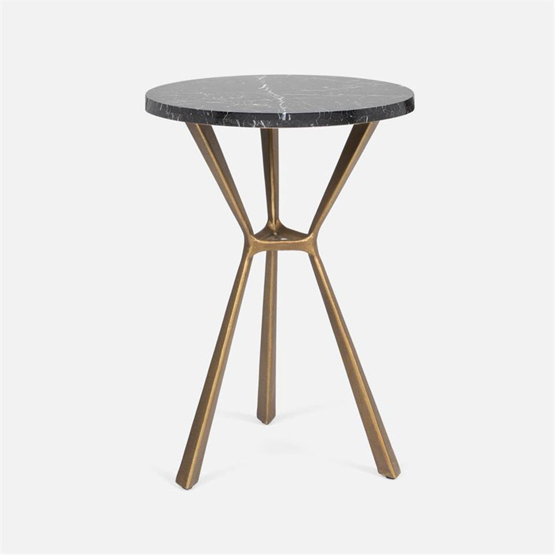 Made Goods Paislee Iron Tripod Table in Marble