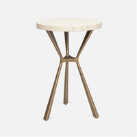 Made Goods Paislee Iron Tripod Table in Natural Bone