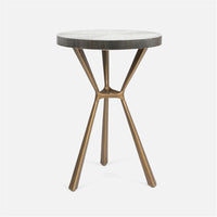 Made Goods Paislee Iron Tripod Table in Faux Shagreen