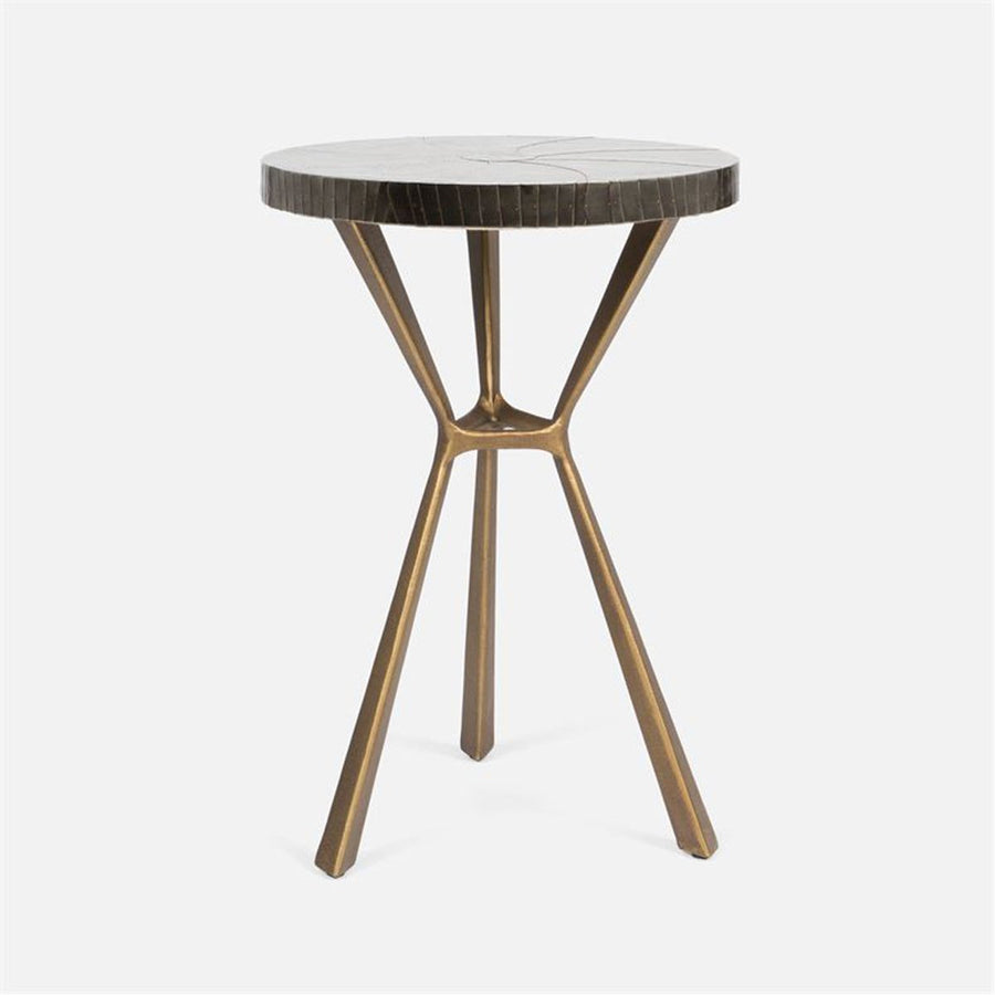 Made Goods Paislee Iron Tripod Table in Zinc Metal