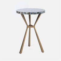 Made Goods Paislee Iron Tripod Table in Black Resin/Mop Shell