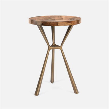 Made Goods Paislee Iron Tripod Table in Banana Bark