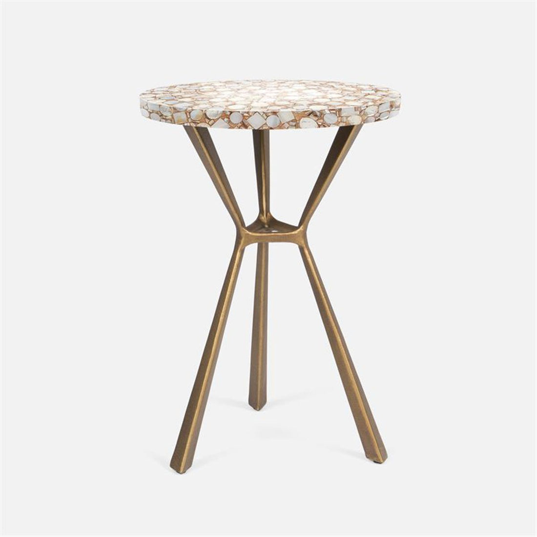 Made Goods Paislee Iron Tripod Table in Shell