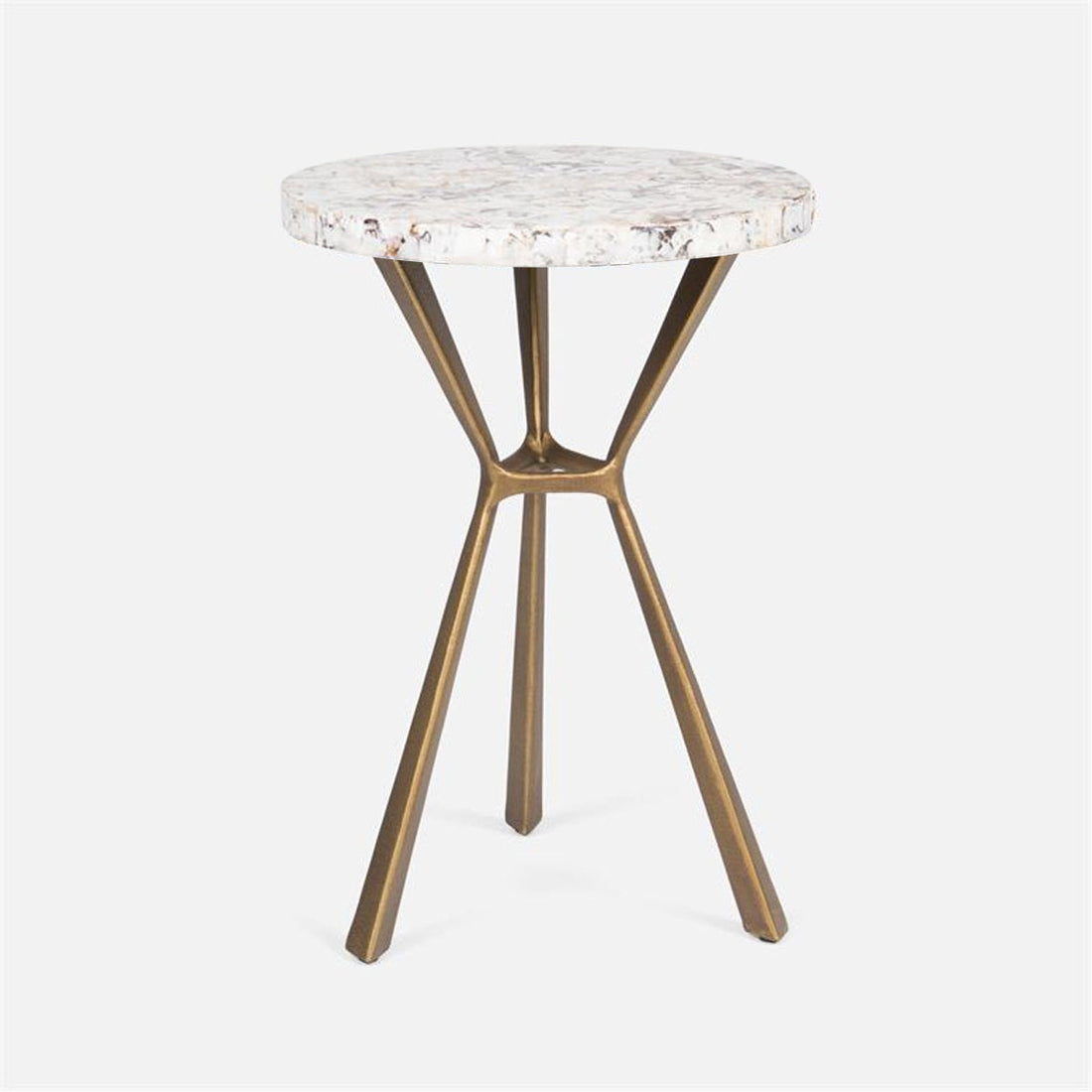 Made Goods Paislee Iron Tripod Table in Shell