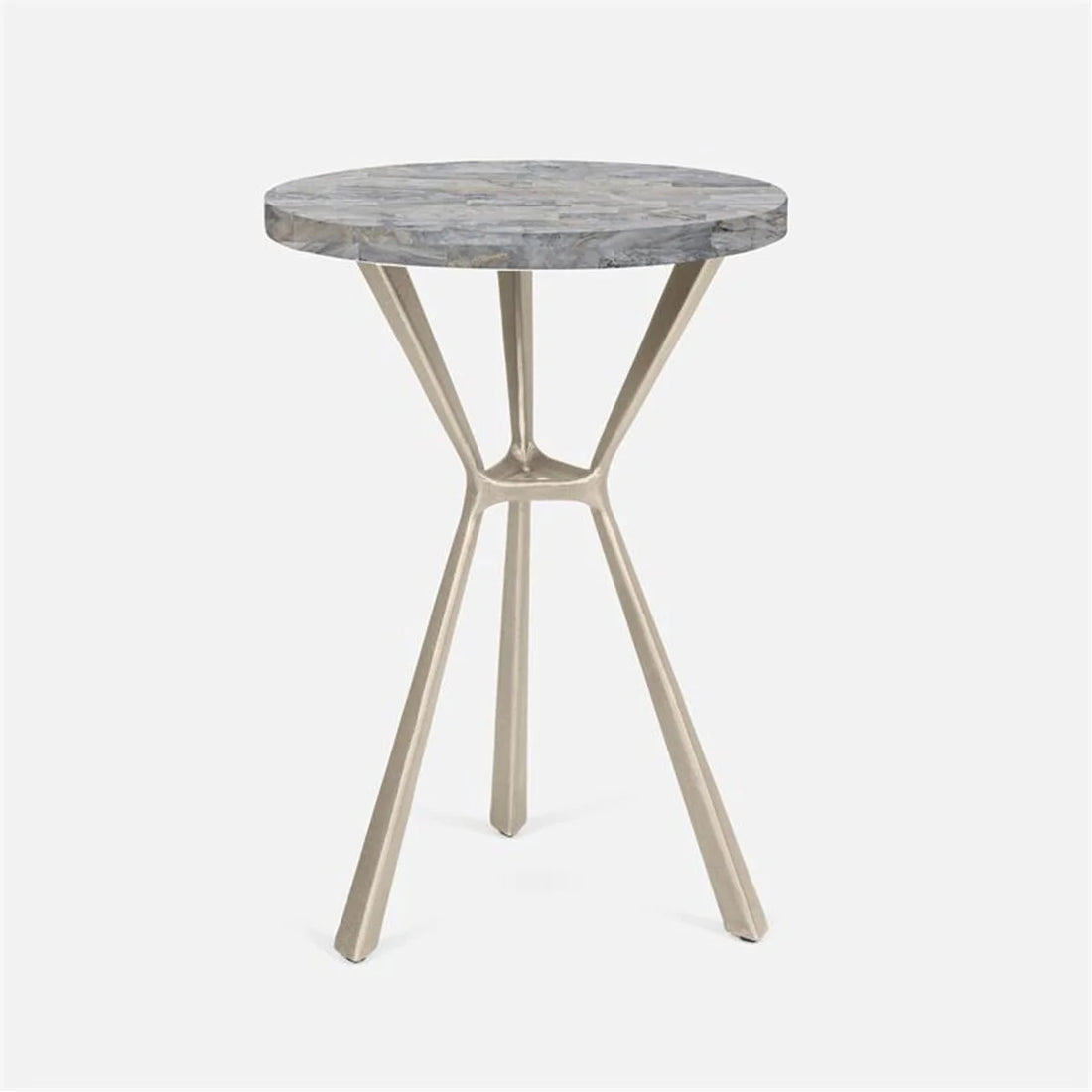 Made Goods Paislee Iron Tripod Table in Stone