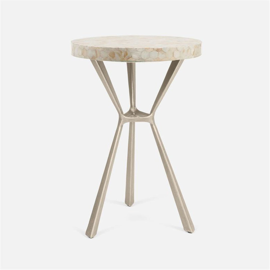 Made Goods Paislee Iron Tripod Table in Shell