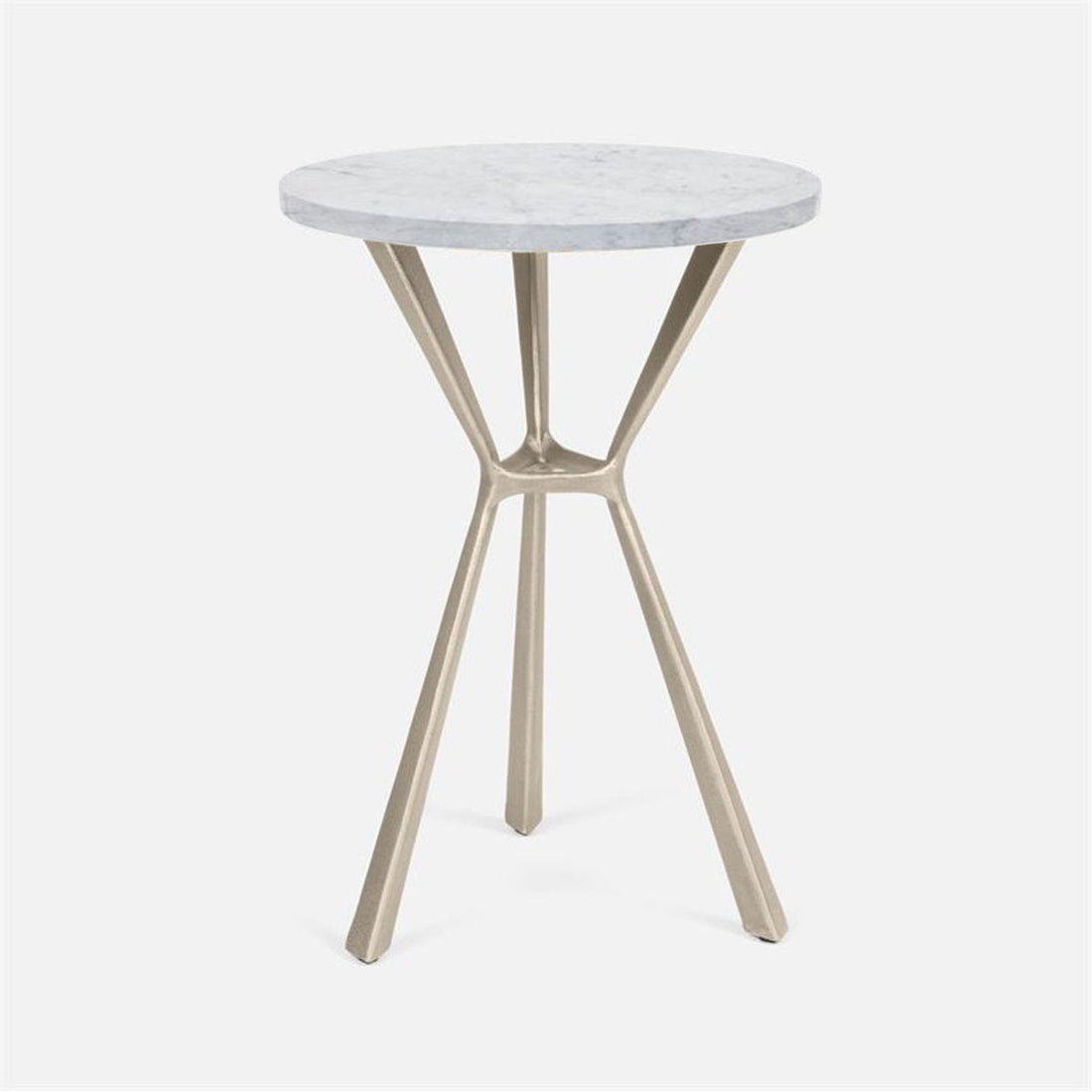 Made Goods Paislee Iron Tripod Table in Marble