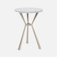 Made Goods Paislee Iron Tripod Table in Marble