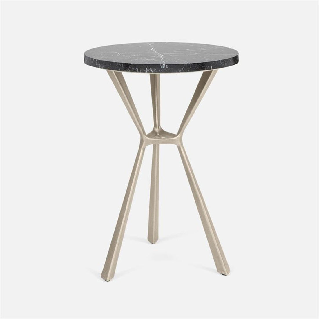 Made Goods Paislee Iron Tripod Table in Marble