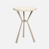 Made Goods Paislee Iron Tripod Table in Natural Bone