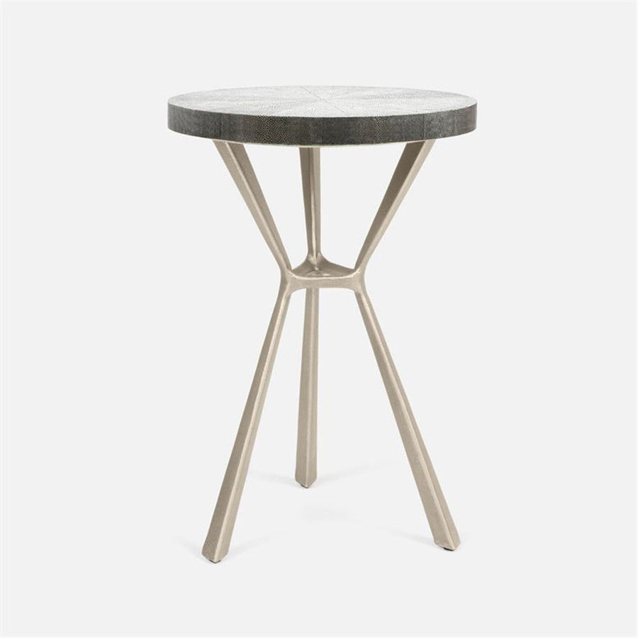 Made Goods Paislee Iron Tripod Table in Faux Shagreen