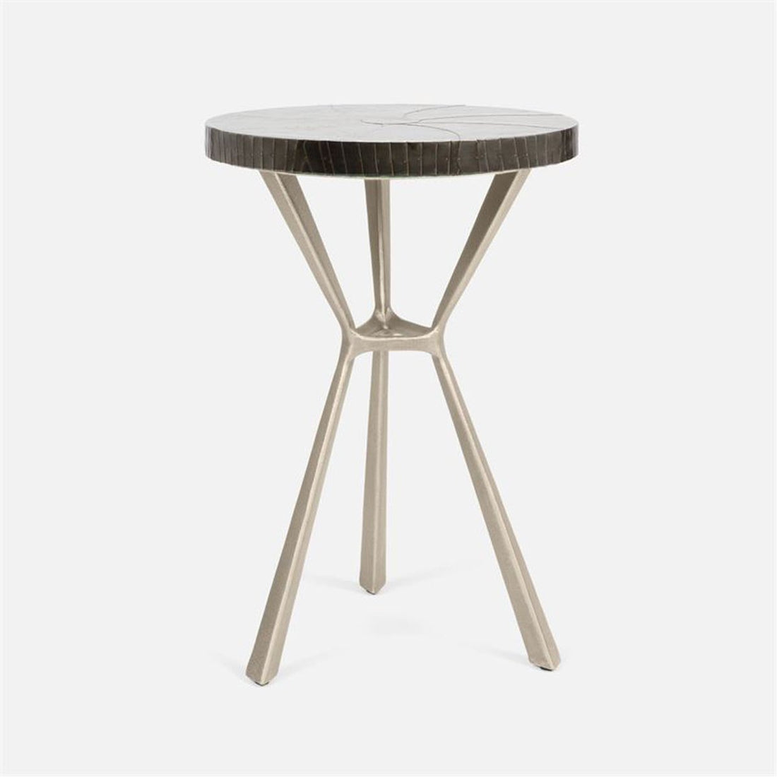 Made Goods Paislee Iron Tripod Table in Zinc Metal