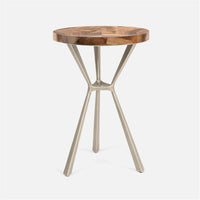 Made Goods Paislee Iron Tripod Table in Banana Bark