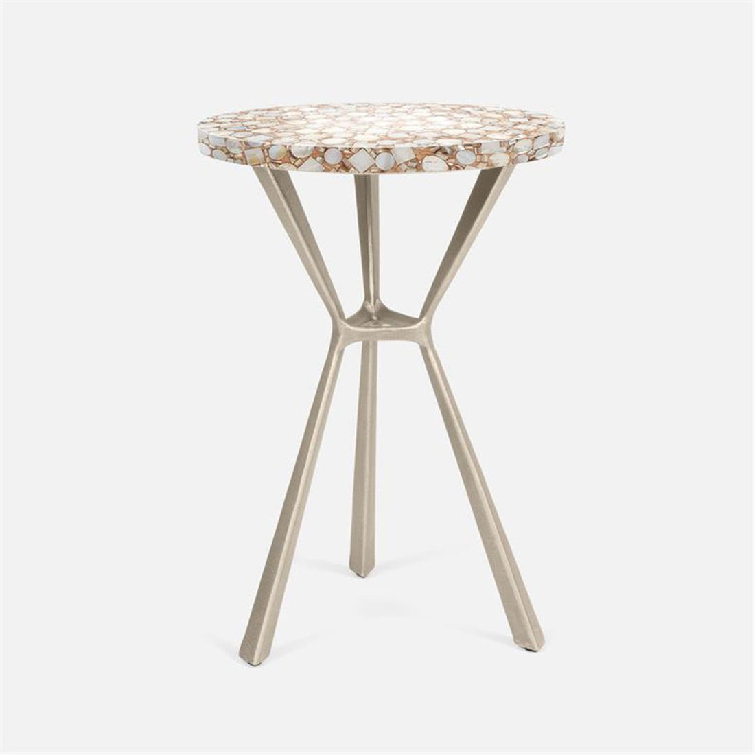 Made Goods Paislee Iron Tripod Table in Shell