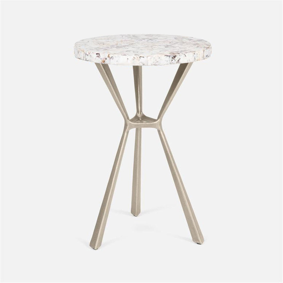 Made Goods Paislee Iron Tripod Table in Shell