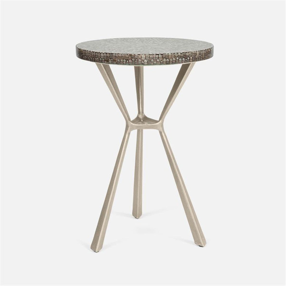 Made Goods Paislee Iron Tripod Table in Shell