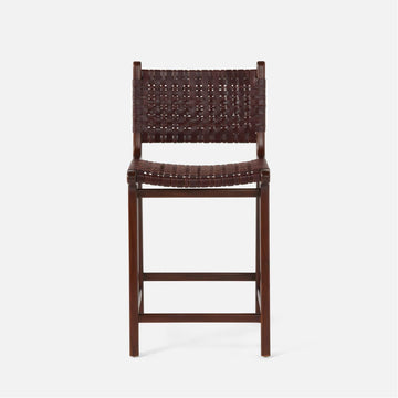 Made Goods Percy Full-Grain Leather Counter Stool with Back