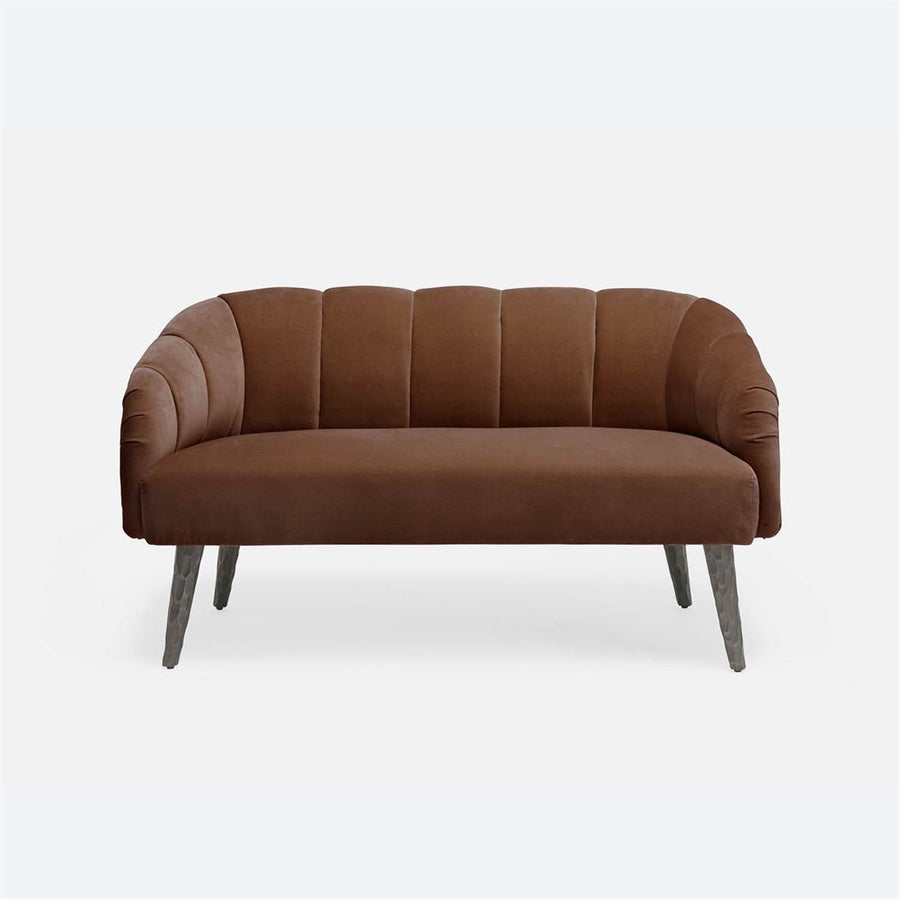 Made Goods Rooney Upholstered Shell 54-Inch Sofette in Colorado Leather