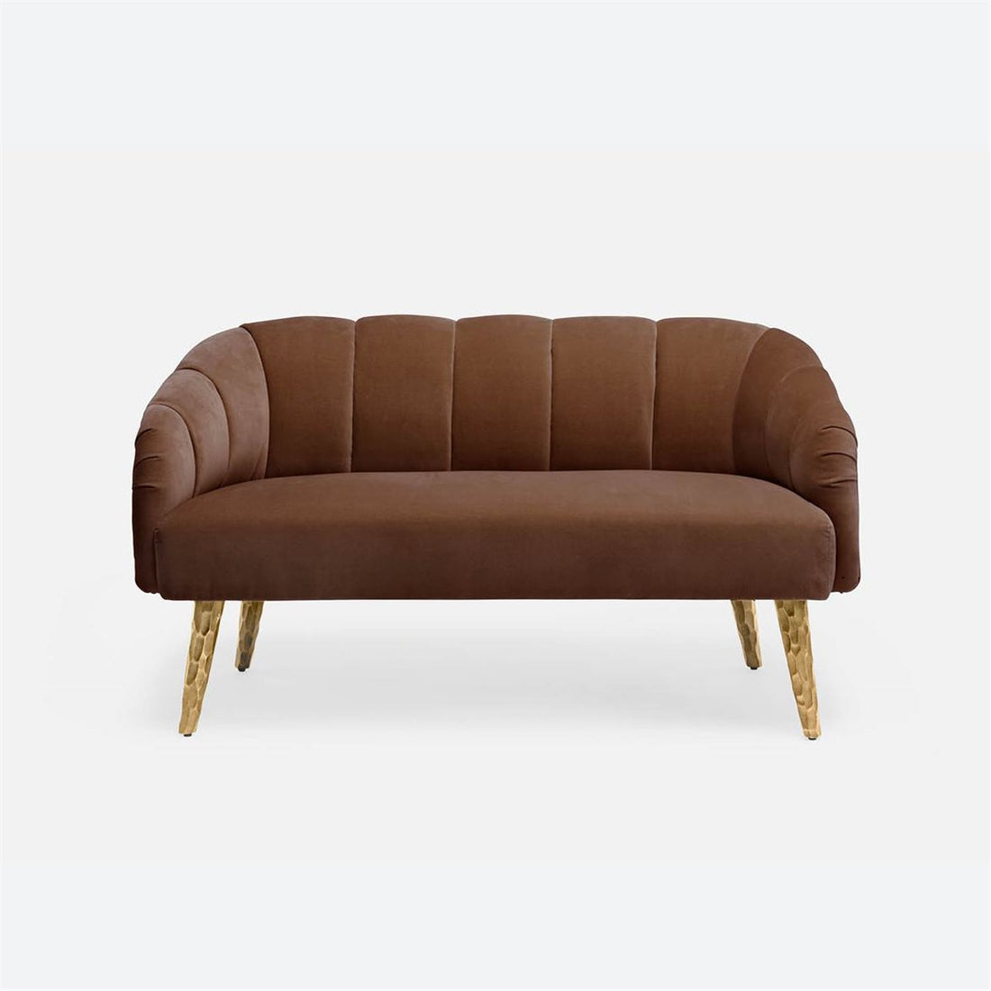 Made Goods Rooney Upholstered Shell 54-Inch Sofette in Bassac Leather