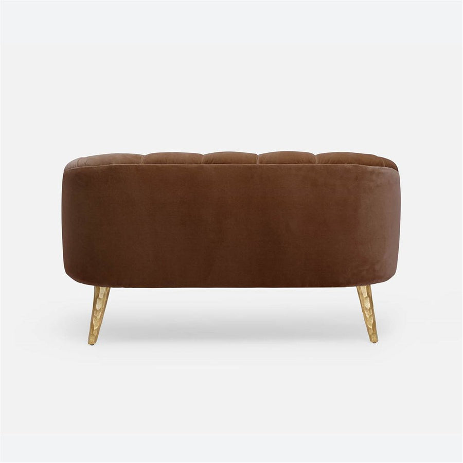 Made Goods Rooney Upholstered Shell 54-Inch Sofette in Bassac Leather