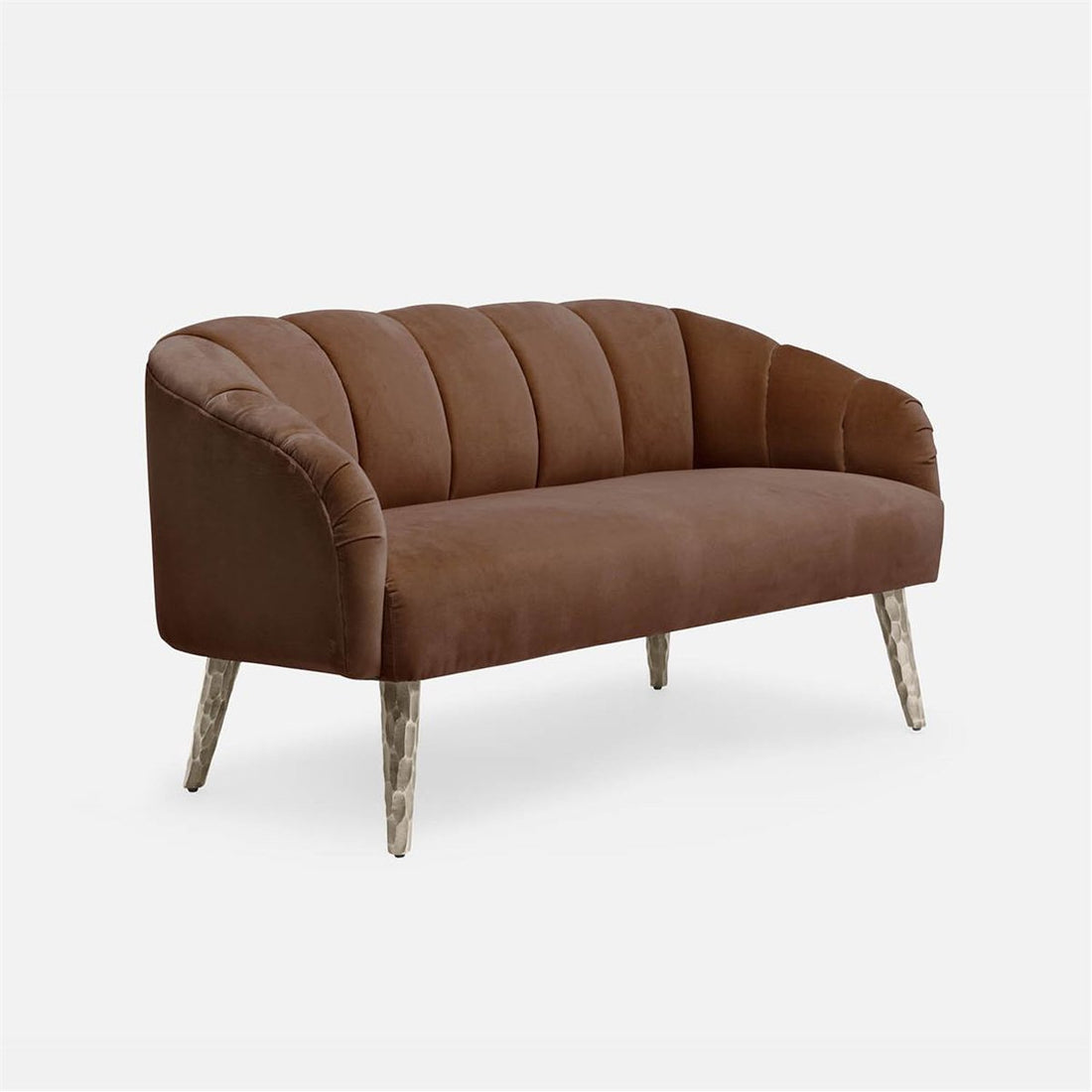 Made Goods Rooney Upholstered Shell 54-Inch Sofette in Bassac Leather