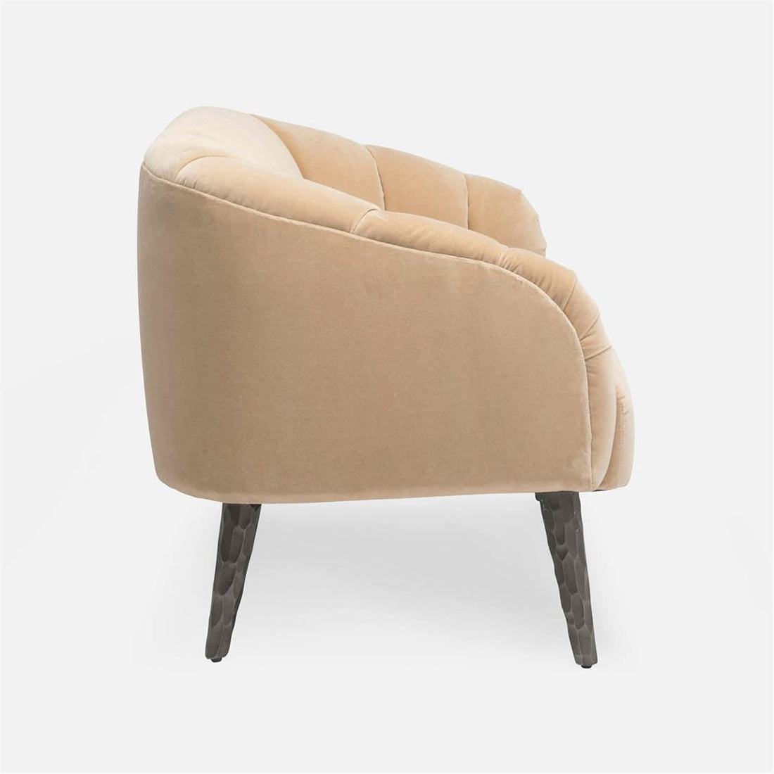 Made Goods Rooney Upholstered Shell 54-Inch Sofette in Aras Mohair