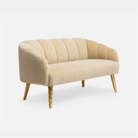 Made Goods Rooney Upholstered Shell 54-Inch Sofette in Aras Mohair