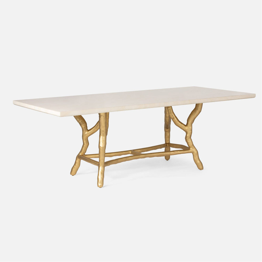 Made Goods Royce Rectangular Dining Table in Faux Horn Top