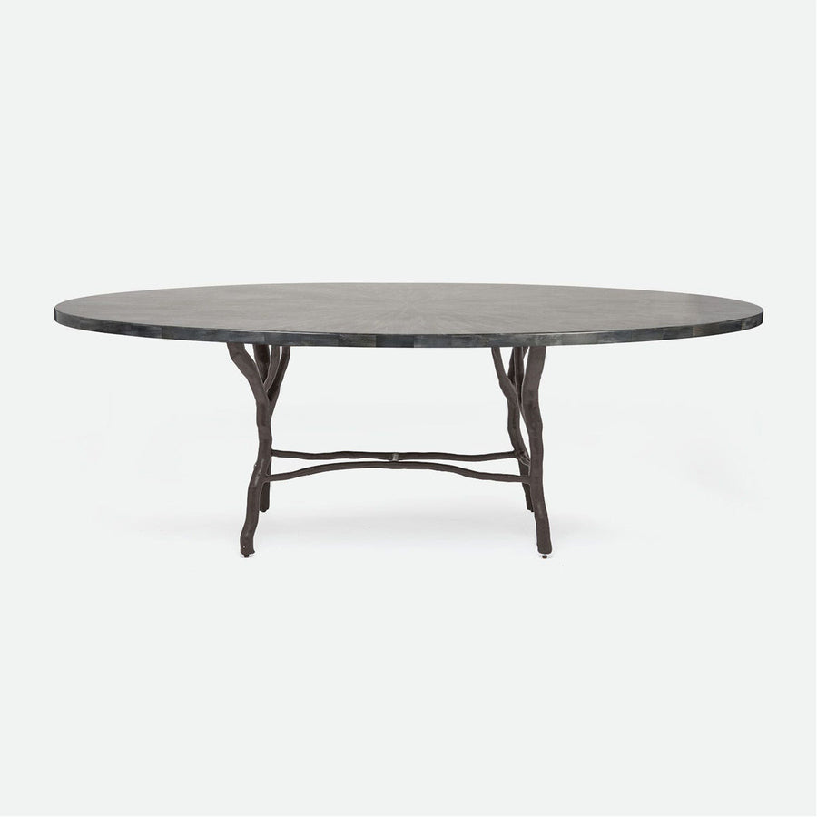 Made Goods Royce Oval Dining Table in Faux Horn Top