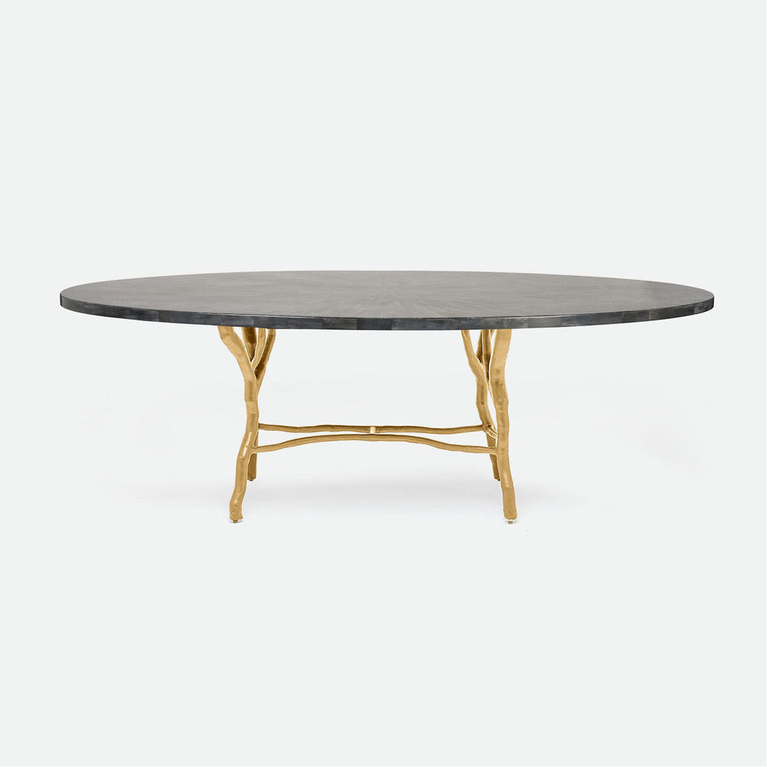 Made Goods Royce Oval Dining Table in Faux Horn Top